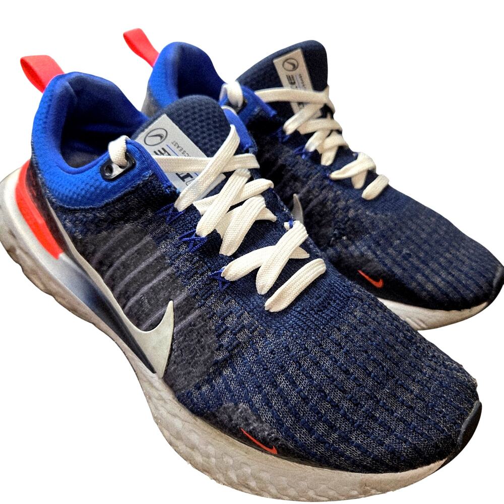 Nike 11 Men's Blue React Infinity Run 3 Flynet Tennis Shoes Athletic Sneakers